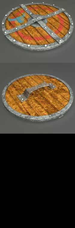 3D Viking Wooden Shield