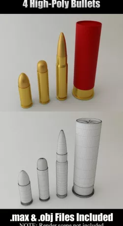 4 High-Poly Bullets