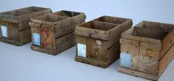4 Vintage Wooden Crates