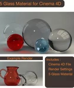 5 Glass Material for C4D