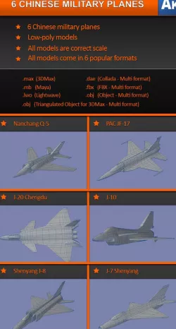 6 Chinese Military Planes