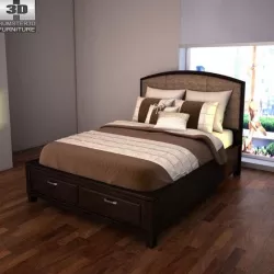 Ashley Emory Panel Bed - 3D model.
