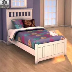 Ashley Lulu Twin Panel Bed - 3D model.