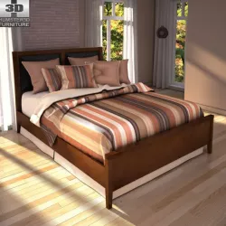 Ashley Nico Queen Panel Bed - 3D model.