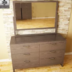 Ashley Sonya Dresser & Mirror - 3D model.