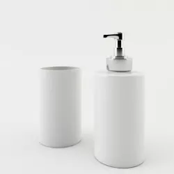 Bathroom Soap Dispenser and Mug