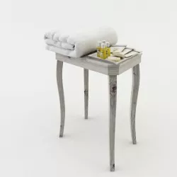 Bathroom Stool with Amenities and Towel