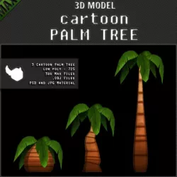 Cartoon Palm Tree - Low Poly