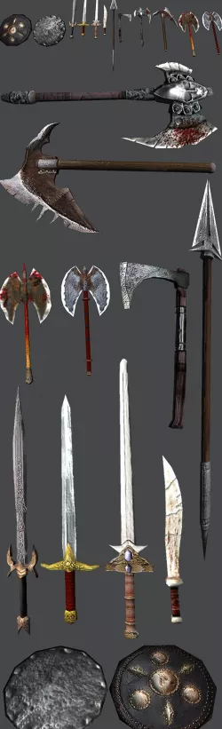 Cold Weapons LowPoly Models Pack