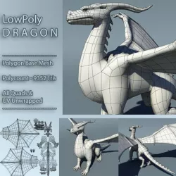 Dragon Low Poly Base Mesh