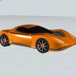 Futuristic concept car toy CAD model