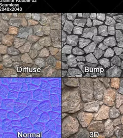 Granite Rubble Texture Tileable 02