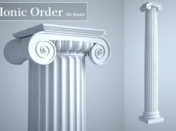 Grecian Ionic Order Column High LOD model