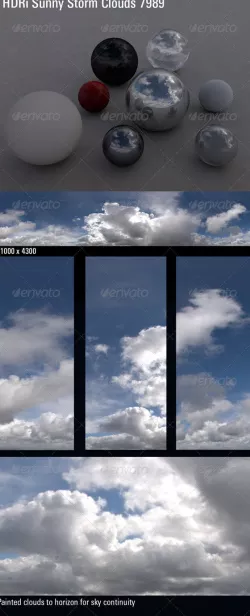 HDRi Sky Sunny Storm Clouds 7989