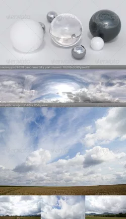 HDRI spherical sky panorama -1012 - cloudy sky