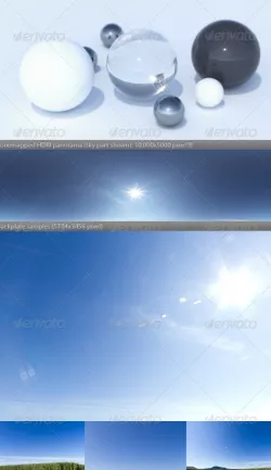 HDRI spherical sky panorama -1028 - sunny blue sky