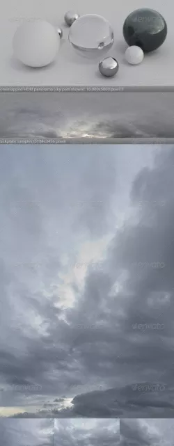 HDRI spherical sky panorama -1107- overcast sky