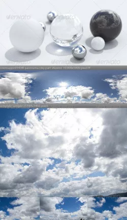 HDRI spherical sky panorama - 1158 - sunny clouds