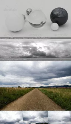 HDRI spherical sky panorama -1232- rain clouds