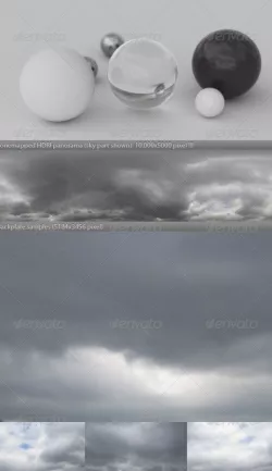 HDRI spherical sky panorama -1400- gloomy & cloudy
