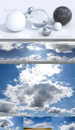 HDRI spherical sky panorama -1439- sunny noon sky