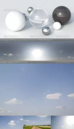 HDRI spherical sky panorama -1654- summer sunny