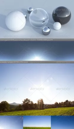 HDRI spherical sky panorama -1720- clear sunny