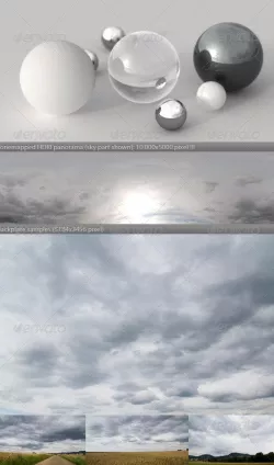 HDRI spherical sky panorama -1808- heavy clouds