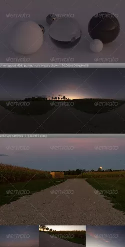 HDRI spherical sky panorama -1944- sunset