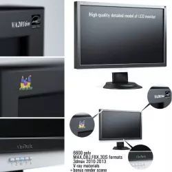 High-quality detailed model of LCD monitor