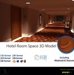 Hotel Room Space 3D Model