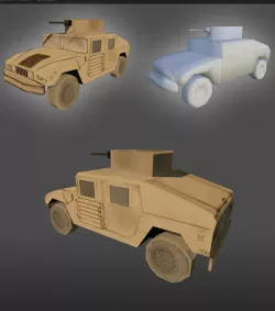 Humvee Jeep Lowpoly
