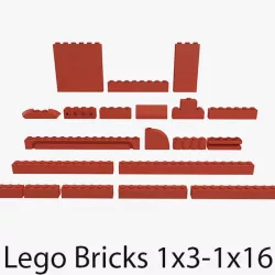 Lego Bricks 1x3 - 1x16