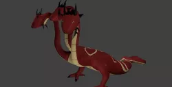 Low Poly 3-Headed Hydra