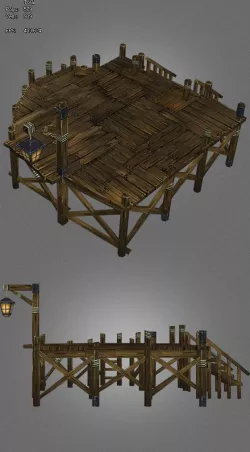 low poly ancient pier