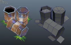 Low Poly Barrels