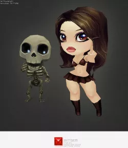 Low Poly Chibi Girl Base