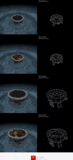 Low Poly Fire Pit Set