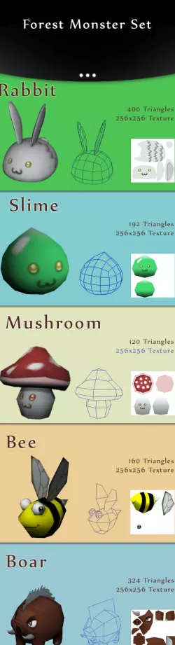Low-Poly Forest Monster Pack