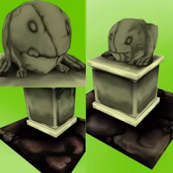 Low Poly Frog Statue