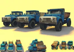 Low Poly GAZ-53 Game Model