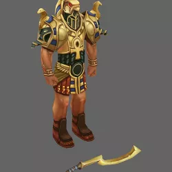 Low poly hand painted warrior