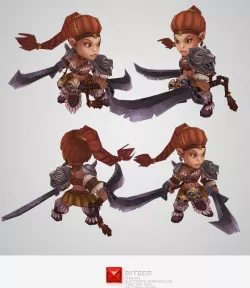 Low Poly Mini Barbarian Girl Sonya