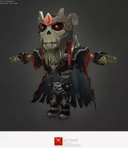 Low Poly Mini Skeleton King Jaw