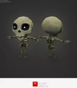 Low Poly Mini Skeleton Tom