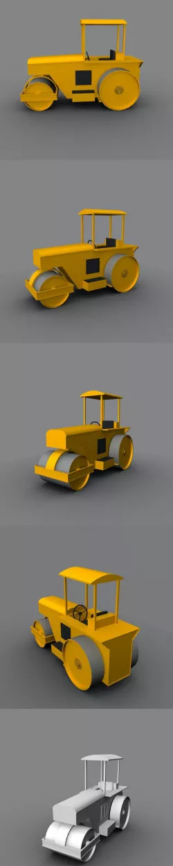 Low Poly Road Roller