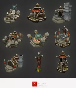 Low Poly RTS Orc Building Set