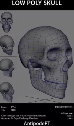 Low Poly Skull