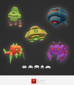 low poly space invader set 3D Models | Page 1 | STLFinder
