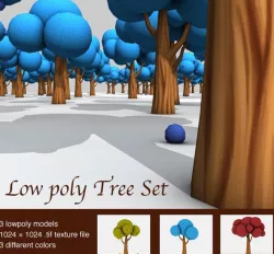 Low Poly Tree Set